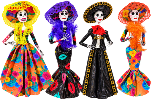 CATRINA DE PAPEL MACHE 30CM